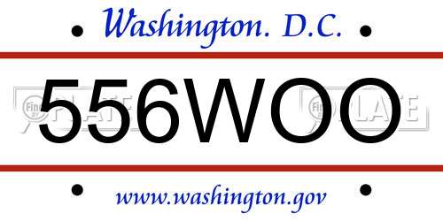 556WOO District Of Columbia License Plate