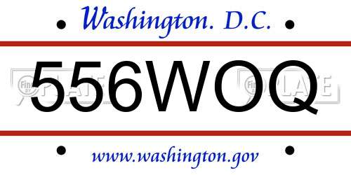 556WOQ District Of Columbia License Plate