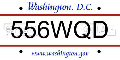 556WQD District Of Columbia License Plate