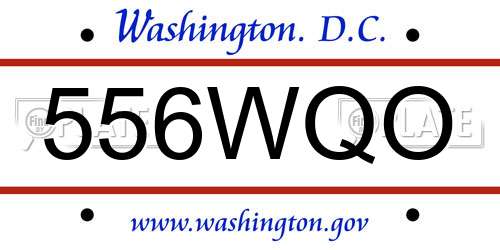 556WQO District Of Columbia License Plate