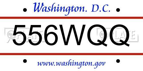 556WQQ District Of Columbia License Plate