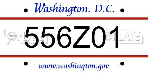 556Z01 District Of Columbia License Plate