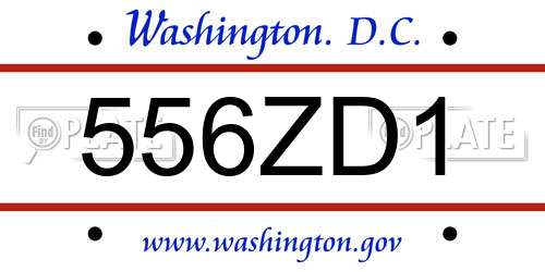 556ZD1 District Of Columbia License Plate
