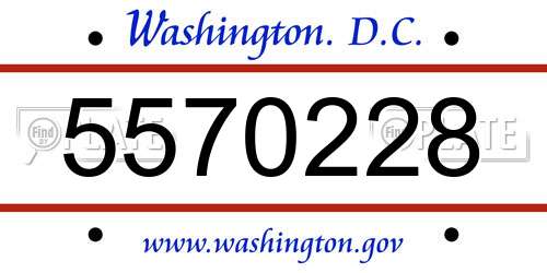 5570228 District Of Columbia License Plate