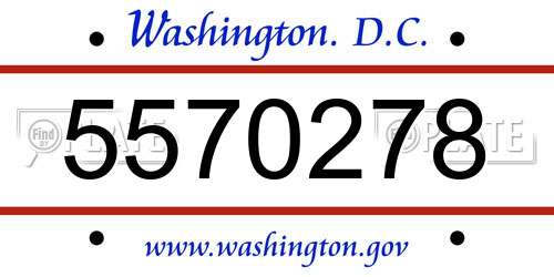 5570278 District Of Columbia License Plate