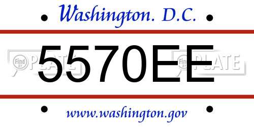 5570EE District Of Columbia License Plate