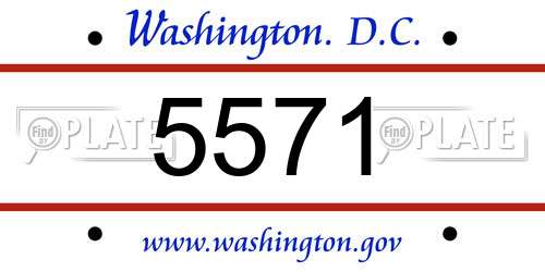5571 District Of Columbia License Plate