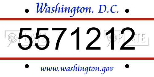 5571212 District Of Columbia License Plate