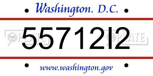 55712I2 District Of Columbia License Plate