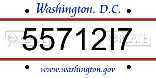 55712I7 District Of Columbia License Plate