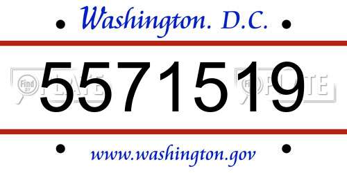 5571519 District Of Columbia License Plate