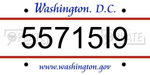 55715I9 District Of Columbia License Plate