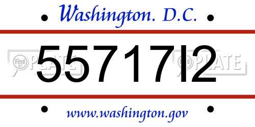 55717I2 District Of Columbia License Plate