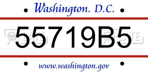 55719B5 District Of Columbia License Plate