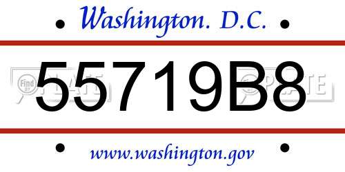 55719B8 District Of Columbia License Plate