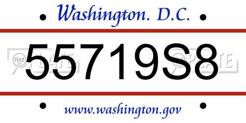 55719S8 District Of Columbia License Plate
