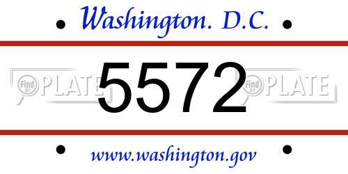 5572 District Of Columbia License Plate