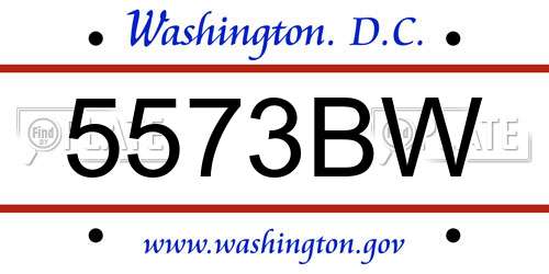 5573BW District Of Columbia License Plate