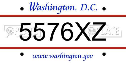 5576XZ District Of Columbia License Plate
