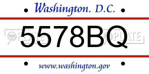 5578BQ District Of Columbia License Plate