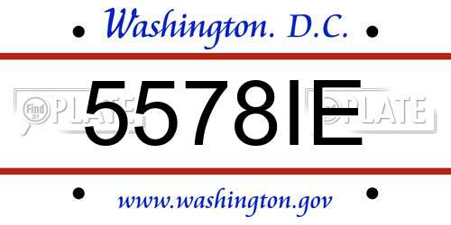 5578IE District Of Columbia License Plate