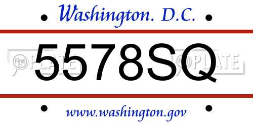 5578SQ District Of Columbia License Plate