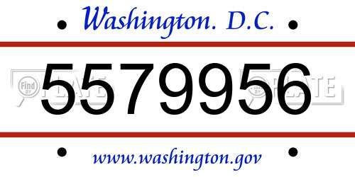 5579956 District Of Columbia License Plate