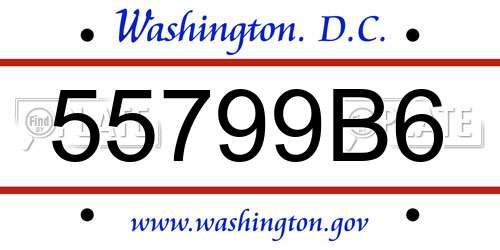 55799B6 District Of Columbia License Plate