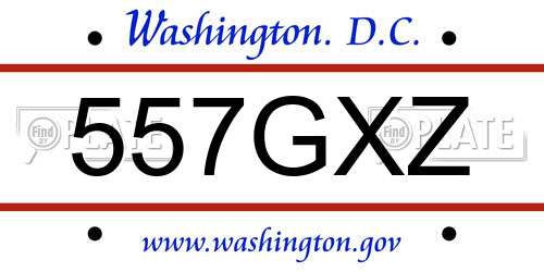 557GXZ District Of Columbia License Plate
