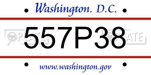 557P38 District Of Columbia License Plate