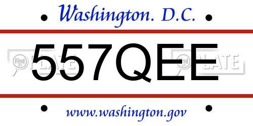 557QEE District Of Columbia License Plate