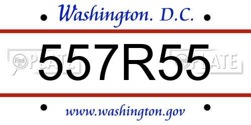 557R55 District Of Columbia License Plate