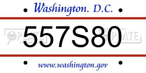 557S80 District Of Columbia License Plate