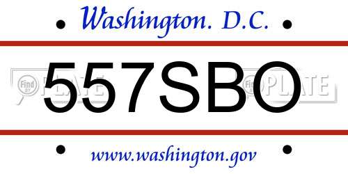 557SBO District Of Columbia License Plate