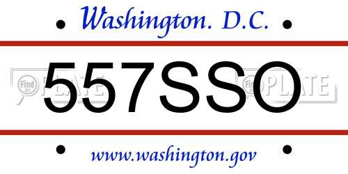 557SSO District Of Columbia License Plate