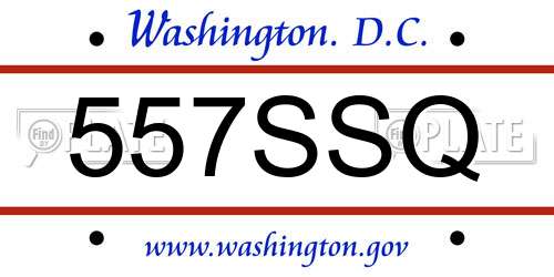 557SSQ District Of Columbia License Plate