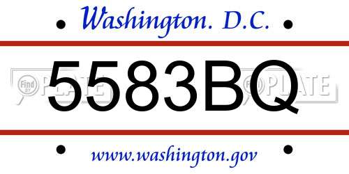 5583BQ District Of Columbia License Plate