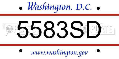 5583SD District Of Columbia License Plate