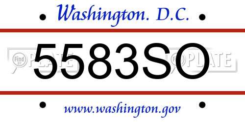 5583SO District Of Columbia License Plate