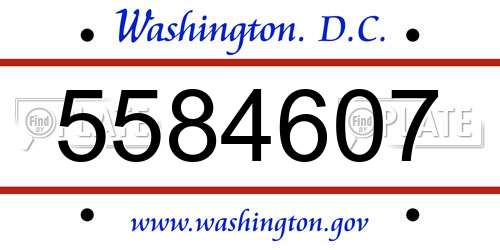 5584607 District Of Columbia License Plate