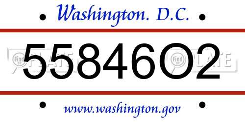 55846O2 District Of Columbia License Plate