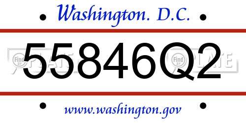 55846Q2 District Of Columbia License Plate