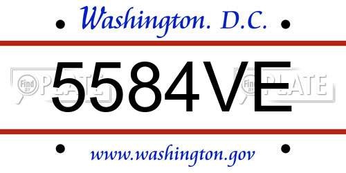 5584VE District Of Columbia License Plate