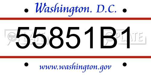 55851B1 District Of Columbia License Plate