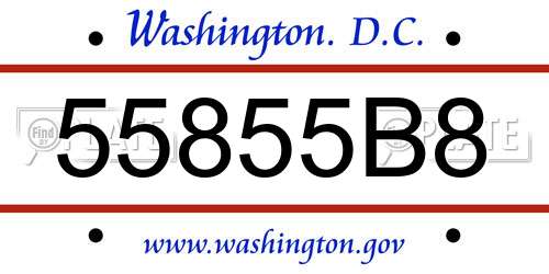 55855B8 District Of Columbia License Plate