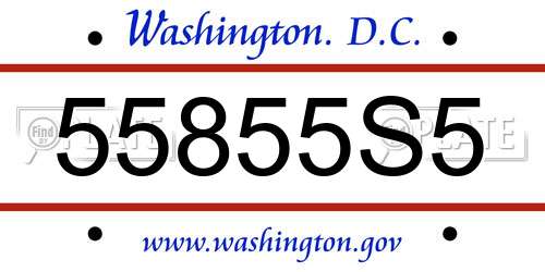 55855S5 District Of Columbia License Plate