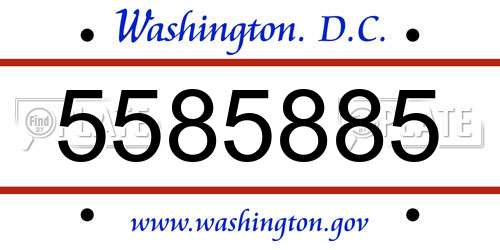 5585885 District Of Columbia License Plate