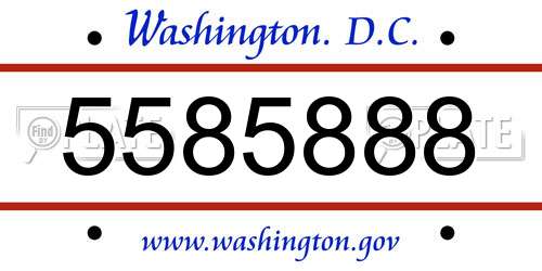 5585888 District Of Columbia License Plate