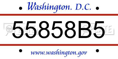 55858B5 District Of Columbia License Plate