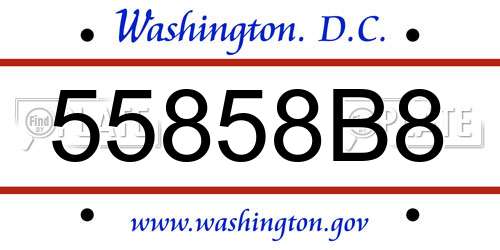 55858B8 District Of Columbia License Plate